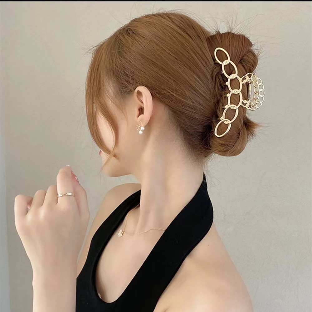 Kẹp Tóc Hình Cá Mập Bằng Kim Loại Phong Cách Hàn Quốc Cho Nữ