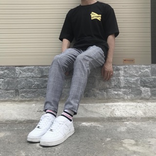 Quần plaid Pants xám caro