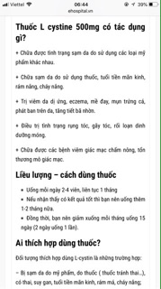 L cystine trị rụng tóc, sạm da