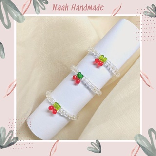 Nhẫn Handmade Cherry, Hoa _ Beaded Ring