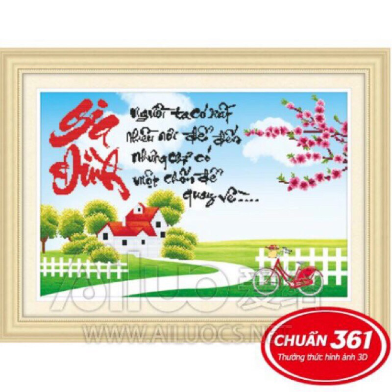 Tranh thêu chữ thập Gia Đình 53333 (73x52) chưa thêu