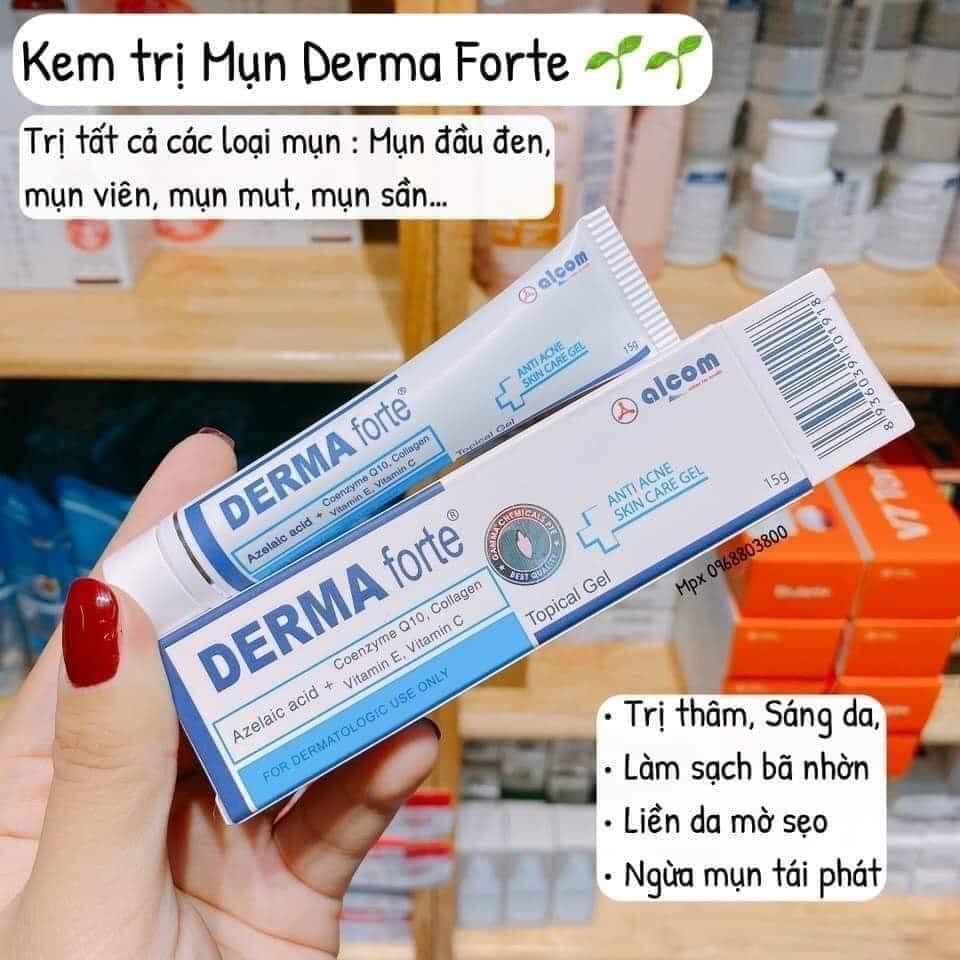 [CHÍNH HÃNG] Derma Forte Gel 15g - Giảm Mụn Trứng Cá, Ngừa Thâm, Mờ Sẹo, Dưỡng Da