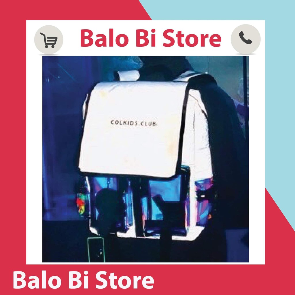 Balo COLKIDS hologram box full phản quang [ tặng kèm tag va giấy thơm]