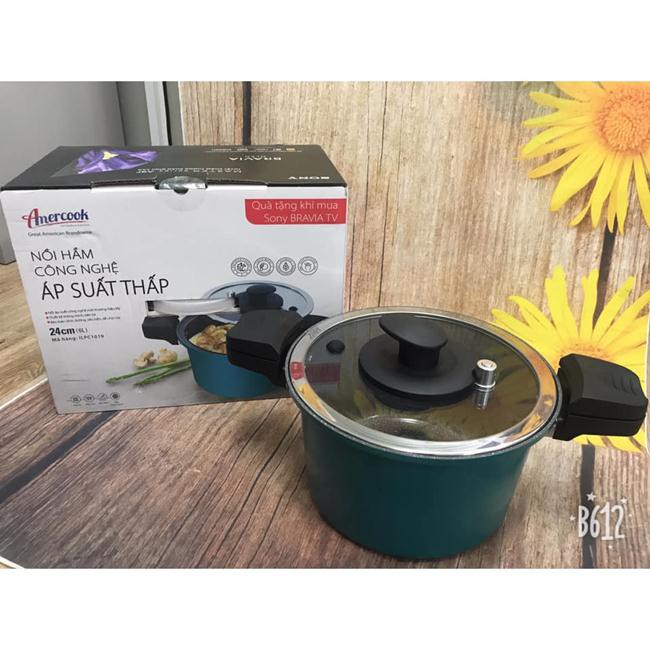 Nồi hầm công nghệ áp suất thấp Amercook  có đáy từ, dung tích 6L