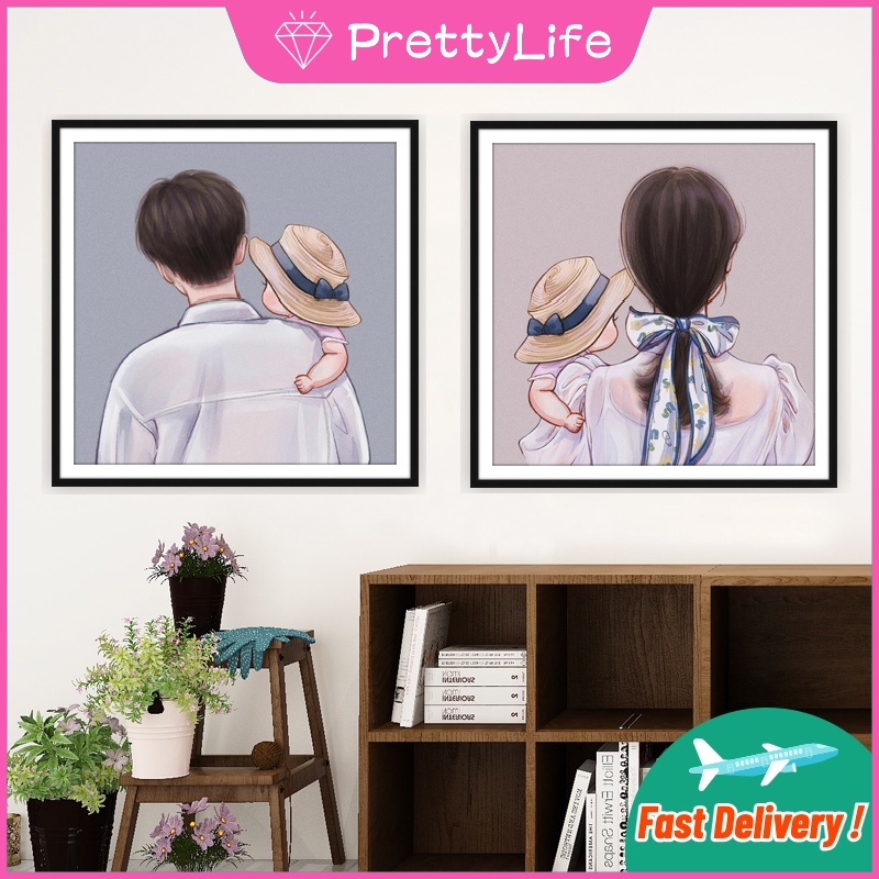 Bộ Tranh Đính Đá 5D Tự Làm 40x40cm/50x50cm Hình Cặp Đôi Trang Trí Nhà Cửa