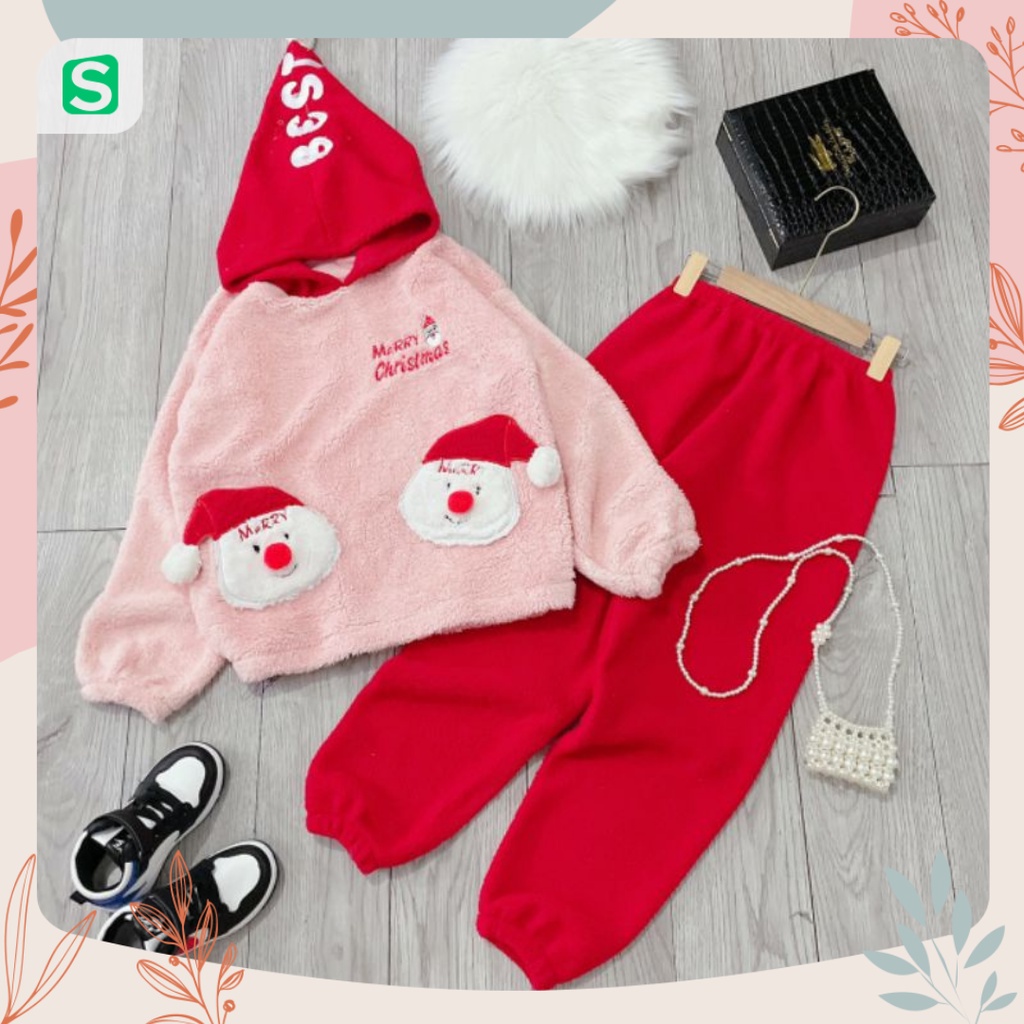 Bộ ngủ lông noel nữ hình ông già tuyết dài tay mùa đông | BigBuy360 - bigbuy360.vn