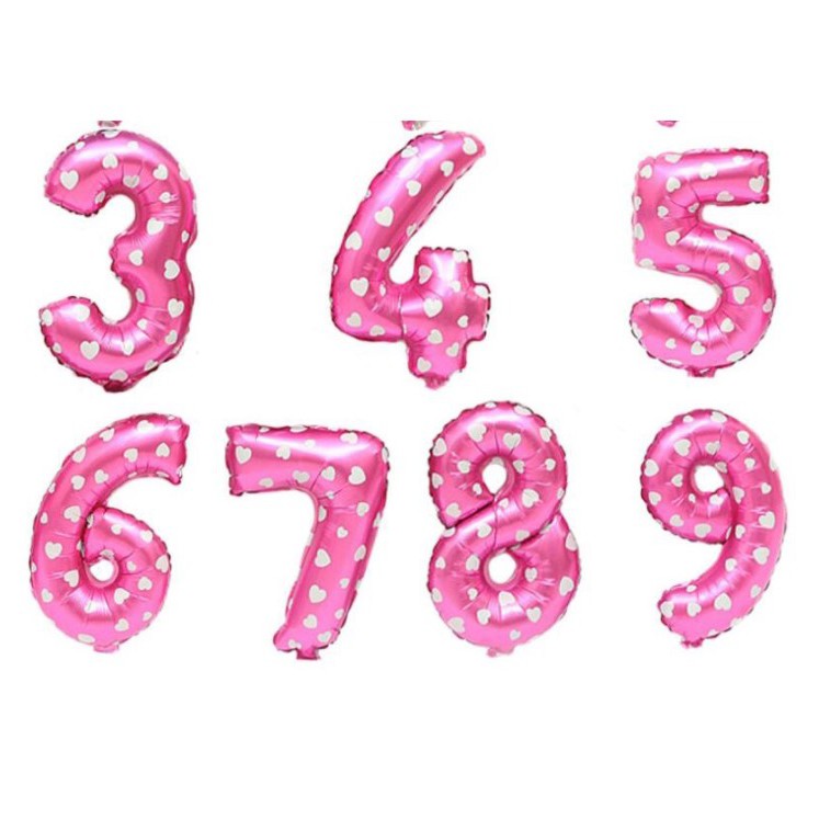 Bong Bóng Hình Chữ Số Nhỏ 40cm trang trí background sinh nhật, Bong Bóng Số Tuổi Trang Trí Tiệc Sinh Nhật Happy Birthday