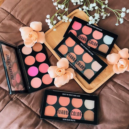 Bảng Phấn Má Hồng Và Tạo Khối 8 Ô Sivanna Colors Ultra Blush Palette HF319 16g