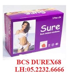 (HỘP LỚN 72 CÁI) Bao cao su SURE tím hương dâu