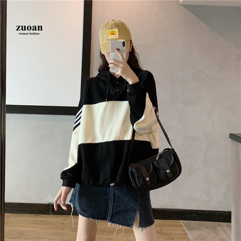 SUXI Áo Hoodie Dáng Rộng Thời Trang Phong Cách Hàn Quốc Cho Nữ