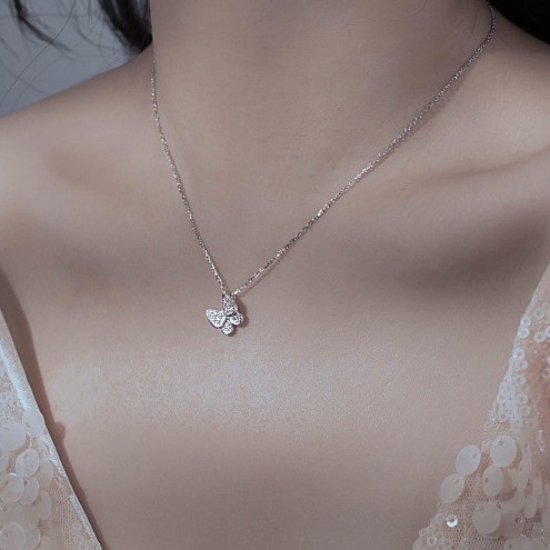 Dây chuyền bạc ý 925 bươm bướm vòng cổ nữ dễ thương