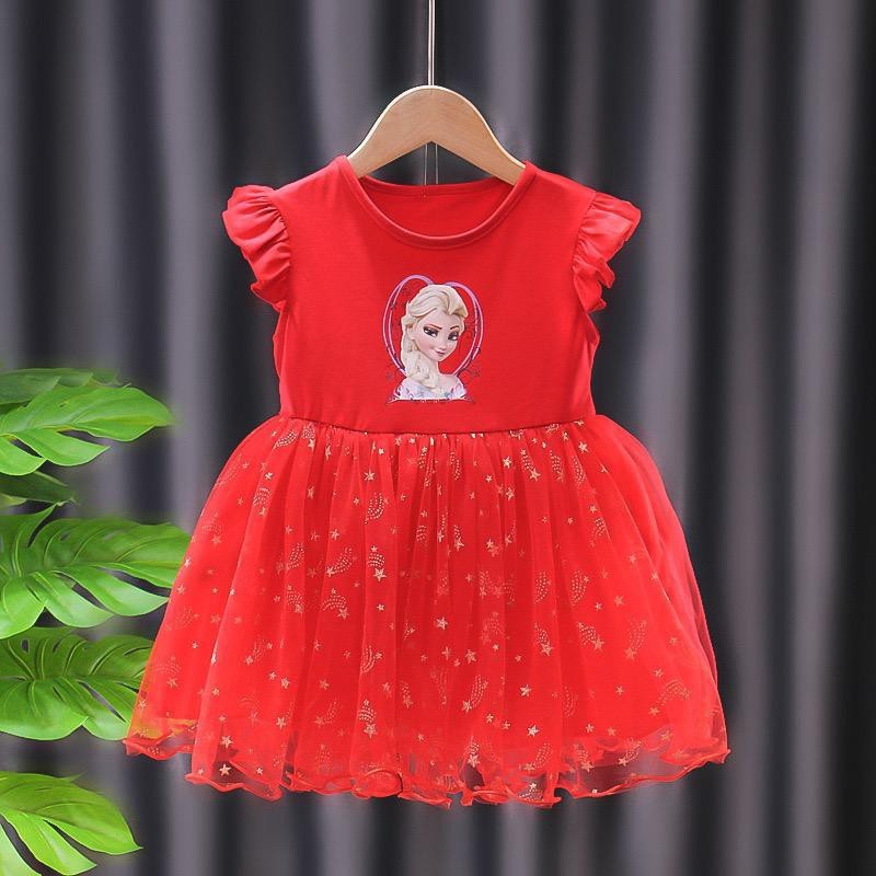 Đầm Công Chúa elsa Xinh Xắn Cho Bé Gái 6 7 8 9 10 11 Tháng - 1 2 3 4 Tuổi