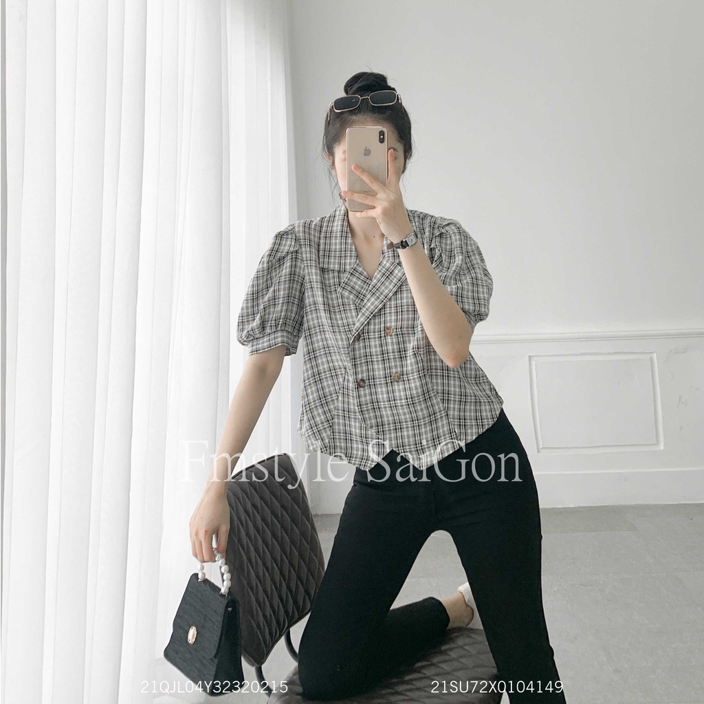 Áo sơ mi tay phồng cổ vest 4 nút vạt kiểu ulzzang thời trang nữ Fmstyle Saigon 21SU072X0104 | BigBuy360 - bigbuy360.vn
