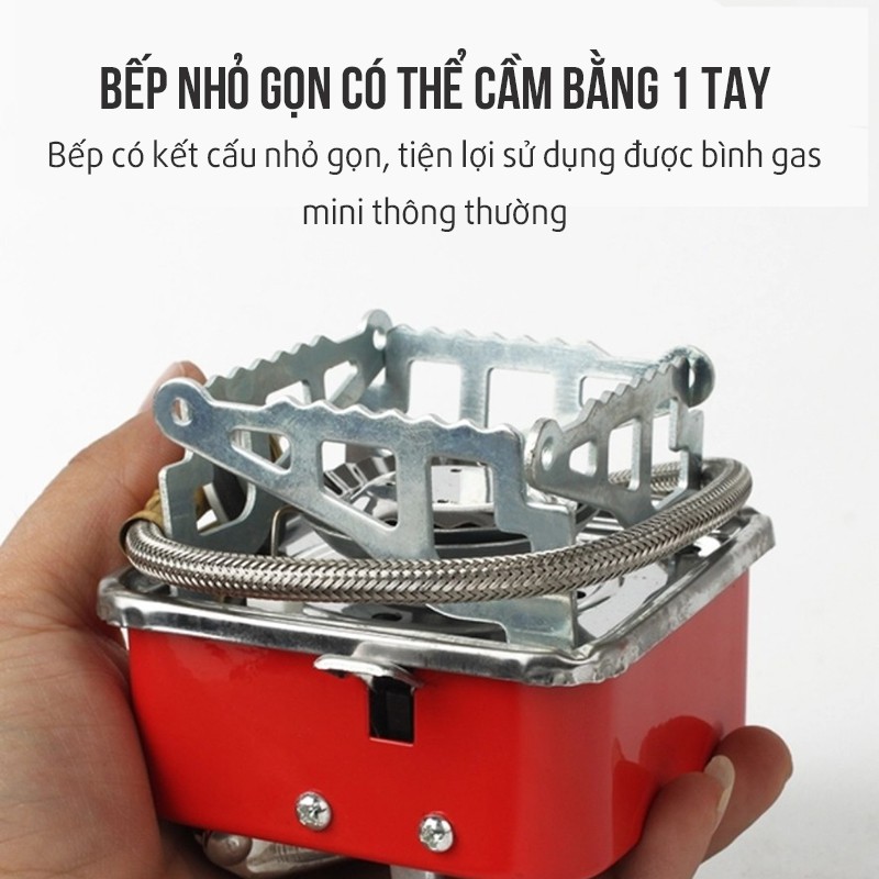 Bếp Gas Mini Du Lịch Bếp Gas Du Lịch Gấp Gọn Phù Hợp Dã Ngoại Đi Phượt Kèm Đầu Nối Van Gas