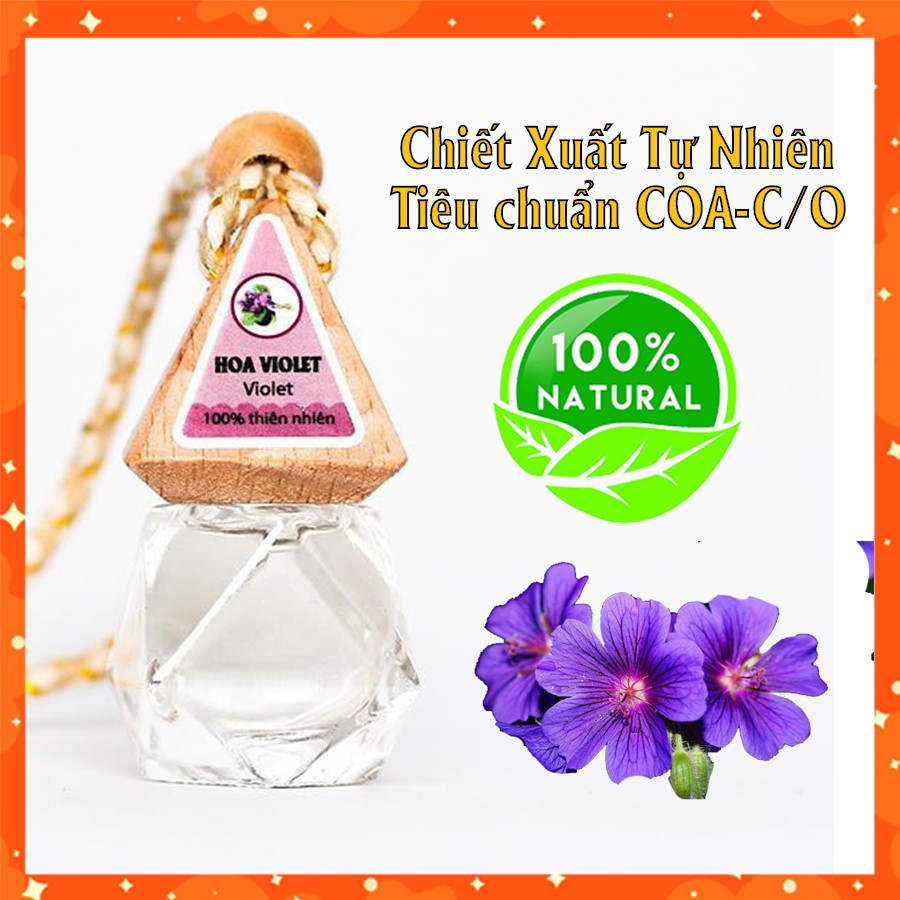 Tinh Dầu Treo Xe Ô Tô Hương Thơm Hoa Violet - Khử Mùi Xả Stress nhiều mùi hương 10ml