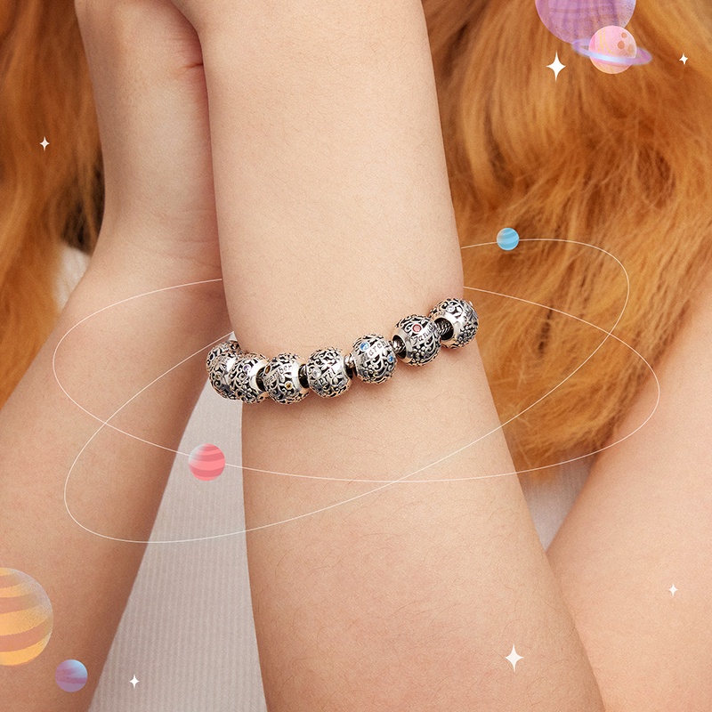 Hạt trang trí vòng tay Bamoer bằng bạc diy xinh xắn SCC1385