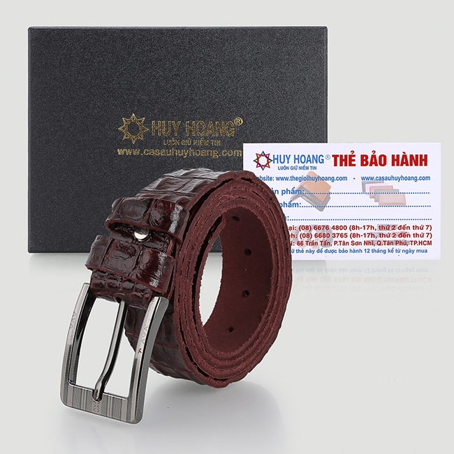 Thắt lưng nam da bò vân cá sấu 1 lớp 3,5P màu da, đen, nâu HP4149-50-51