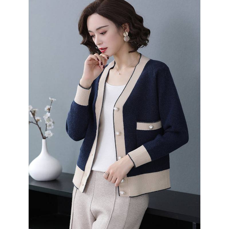 Áo Len Nữ Hàn Quốc Bigsize Dệt kim Áo Khoác Cardigan Sweater Dáng Ngắn Tay Dài Thời Trang Xuân Thu Phổ Biến Cho Phụ Nữ Trung Niên