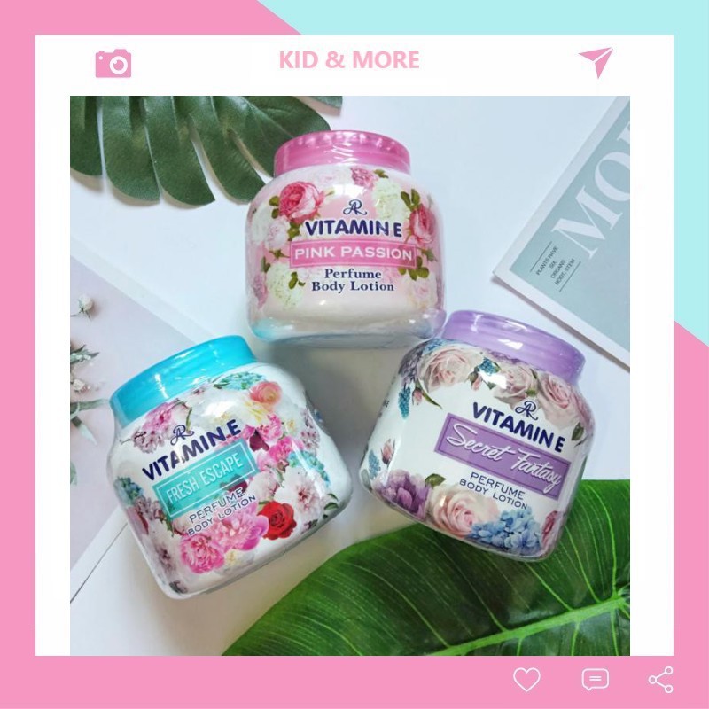 Kem Dưỡng Ar Vitamin E Perfume Body Lotion Thái Lan 200Ml