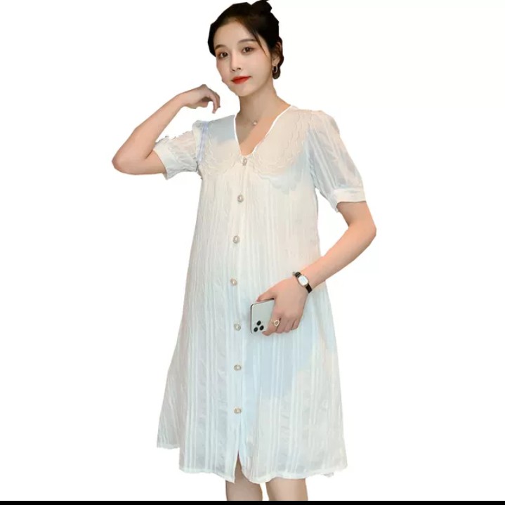Váy Bầu Thiết Kế Công Sở Kết Hợp Sau Sinh Chất Thô Đẹp Freesize dưới 70kg