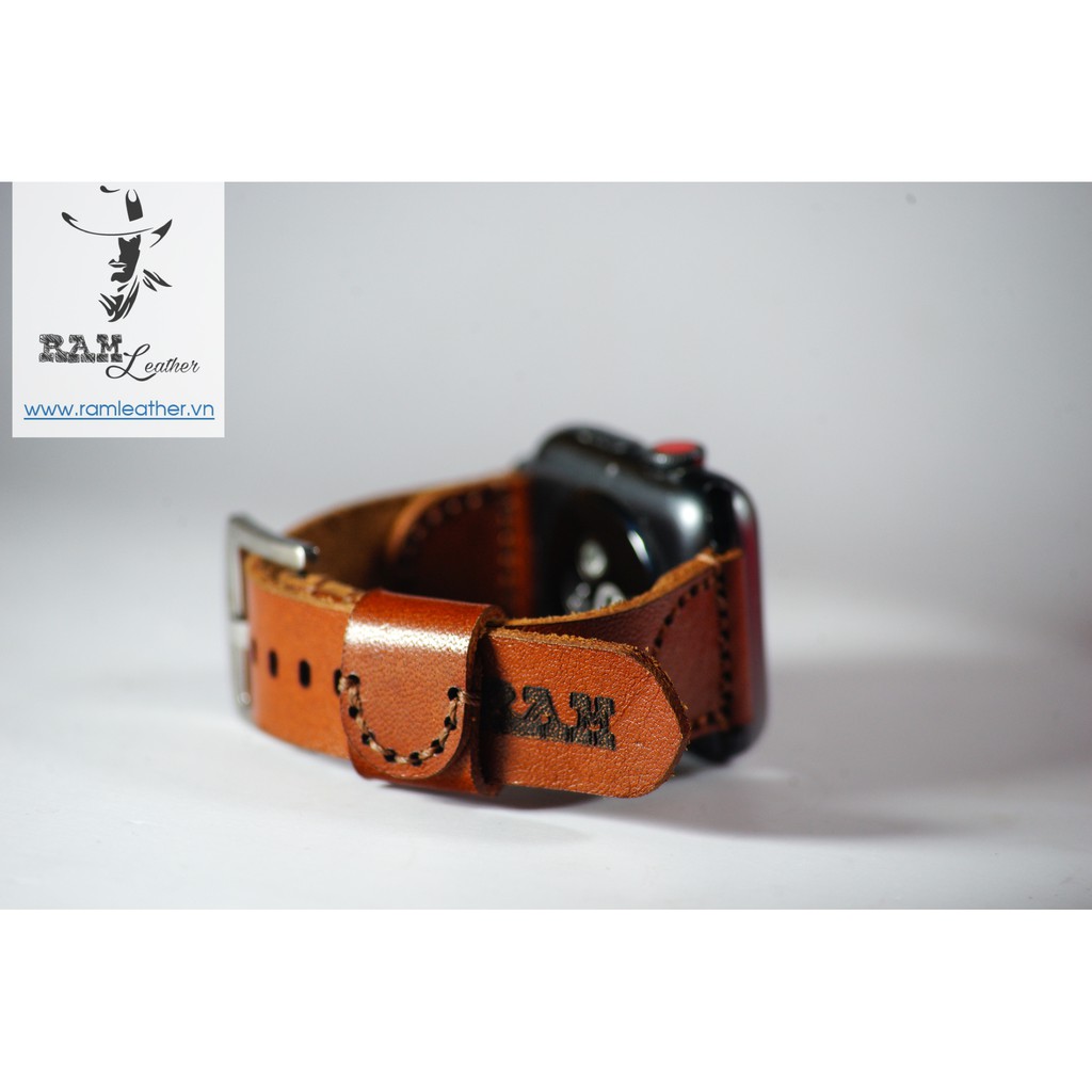 Dây đồng hồ Apple Watch , Iwatch , Iphone Watch Da Bò Phong Cách Phi Công RAM Leather Pilot Vachetta  Bền Đẹp