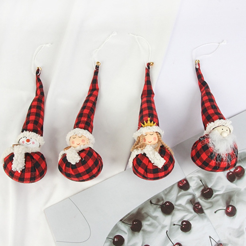 Set 4 Búp Bê Nhồi Bông Treo Trang Trí Giáng Sinh