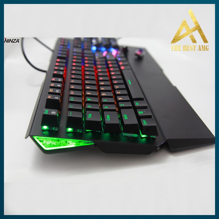 Bàn Phím Cơ Gaming Keycap Xuyên Led Đổi Màu Fuhlen Destroyer Bàn Phím Máy Tính Laptop Có Dây Keyboard Chơi Game