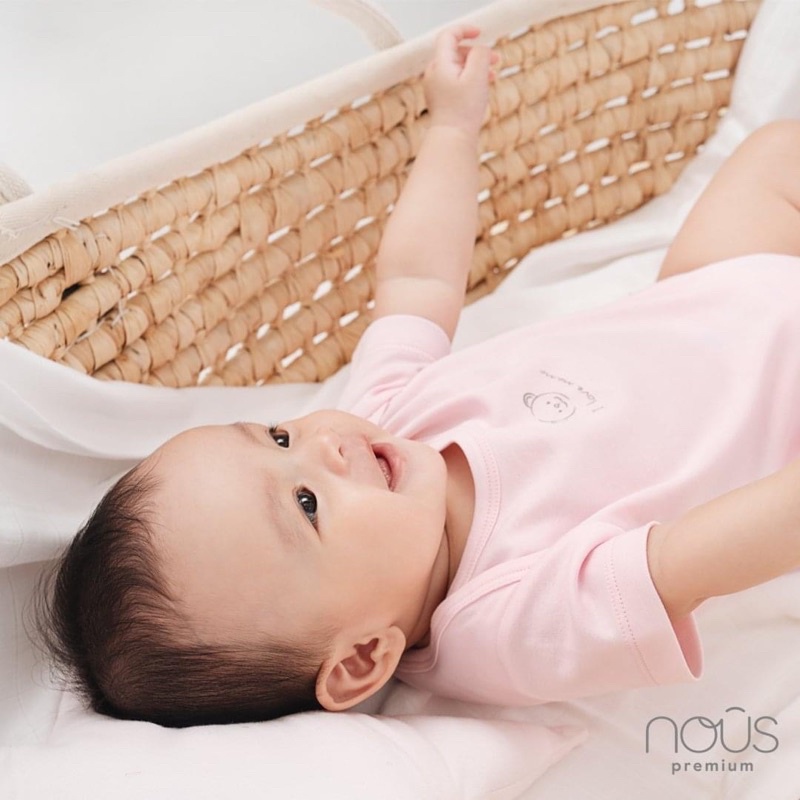 NOUS PREMIUM Set 2 Bodysuit cài lệch cộc tay thương hiệu Nous cho bé