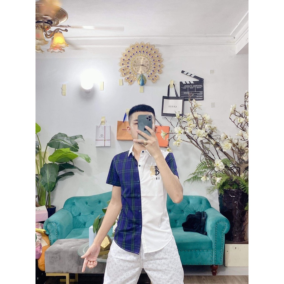 Áo Sơ Mi Nam, Áo Sơ Mi Nam Ngắn Tay, Áo Sơ Mi Hàn Quốc Chuẩn Shop Không Nhăn Cổ Bẻ Dáng Ôm Chống Phai Xù