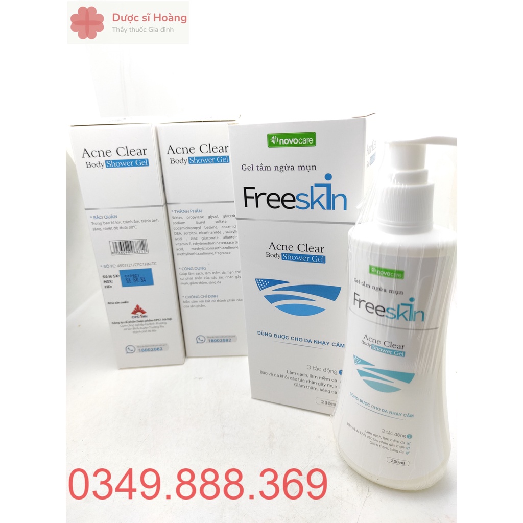 [CHÍNH HÃNG] XỊT GEL TẮM FREESKIN NOVO LINDA NOVOCARE