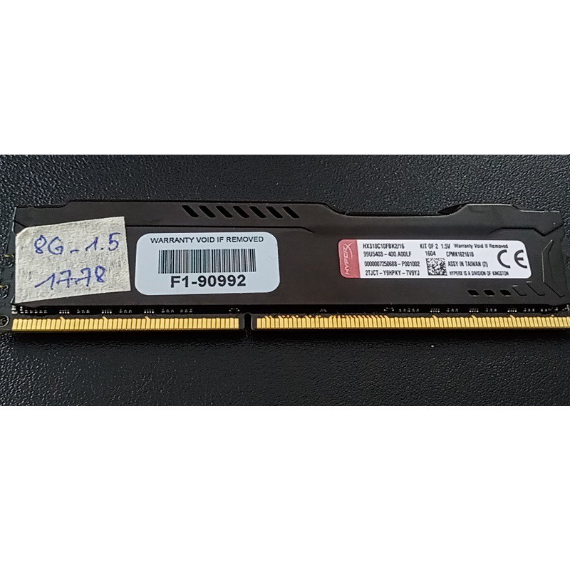 RAM TẢN NHIỆT 8GB DDR3 BUS 1778 ram bộ hiệu FURY HYPER, hàng tháo máy chính hãng bảo hành 6 tháng