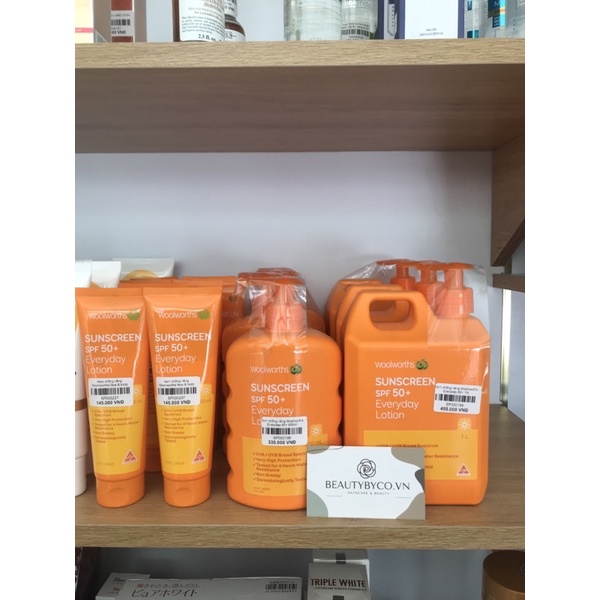 Kem chống nắng Woolworths Úc 50SPF++ 100ML/500ML/1000ML - BEAUTYBYCO.VN