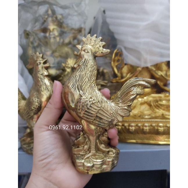 Tượng gà trống bằng đồng nguyên chất con giáp gà dậu hàng y hình shop chup
