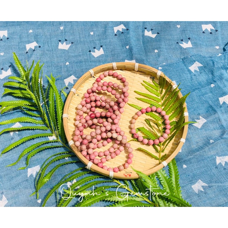 Vòng tay Đá Hoa Hồng 8li - 𝗥𝗢𝗦𝗘𝗦𝗧𝗢𝗡𝗘 🌸🌸🌸 𝗰𝘂̛̣𝗰 𝗵𝗶𝗲̂́𝗺