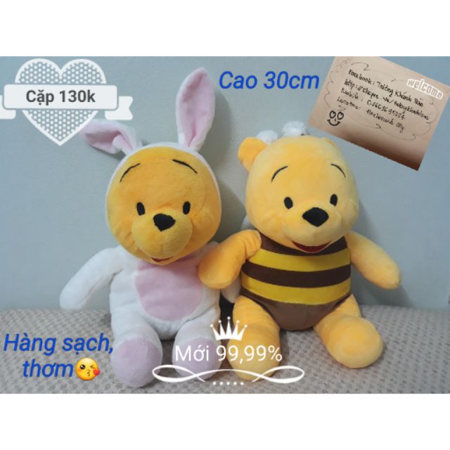 Cặp gấu Pohn cosplay cao 30cm hàng si ngoại nhập mới 99,99%(cặp số 1)