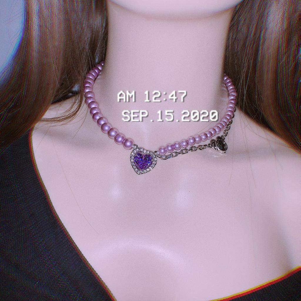 Dây Chuyền Ngọc Trai Tím Thiết Kế Đơn Giản Thời Trang 22679