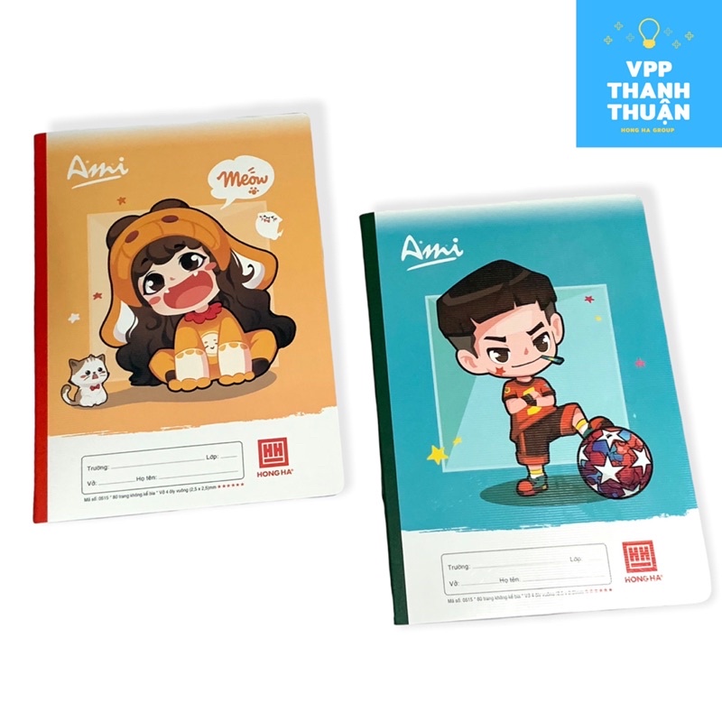 Vở 4 ô ly (2.5x2.5mm) 80trang khổ School Ami Hồng Hà- 0515 (thích hợp để bé luyện chữ )