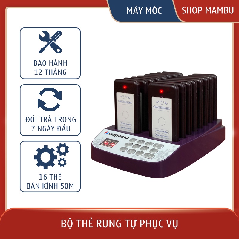 [Sỉ] Bộ thẻ rung order _ gọi khách tự phục vụ Tầm Xa CHÍNH HÃNG ( VÔ ĐỊNH GIÁ RẺ )_ Thiết bị máy móc pha chế