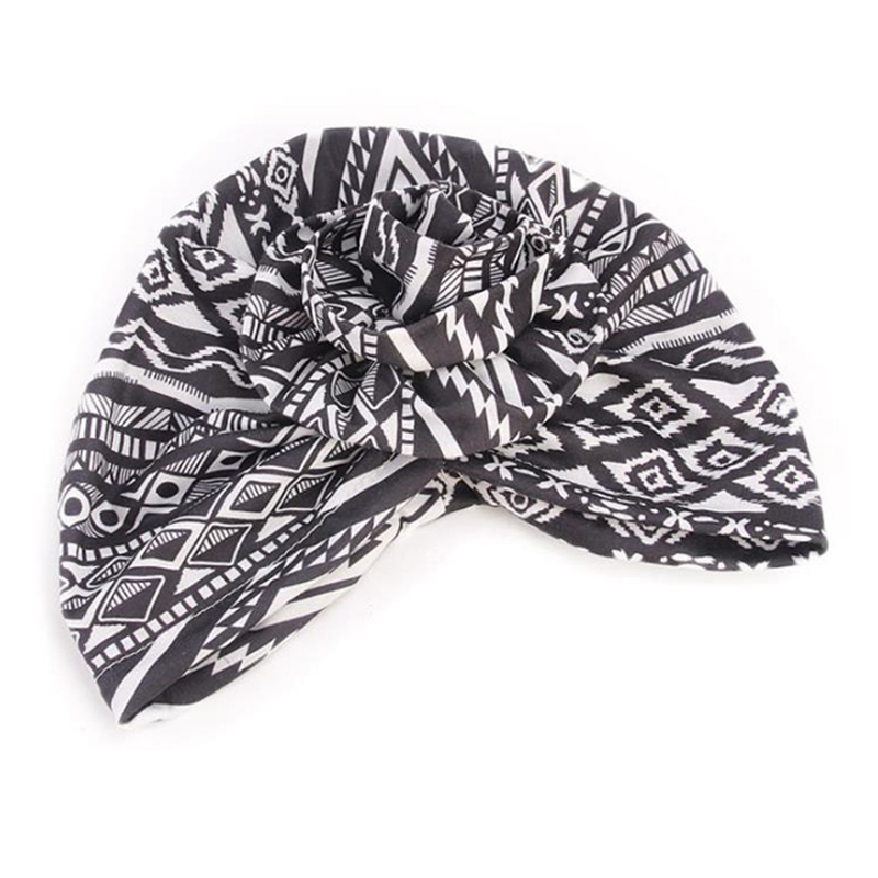 Mũ Turban cotton đính hoa phong cách Bohemian