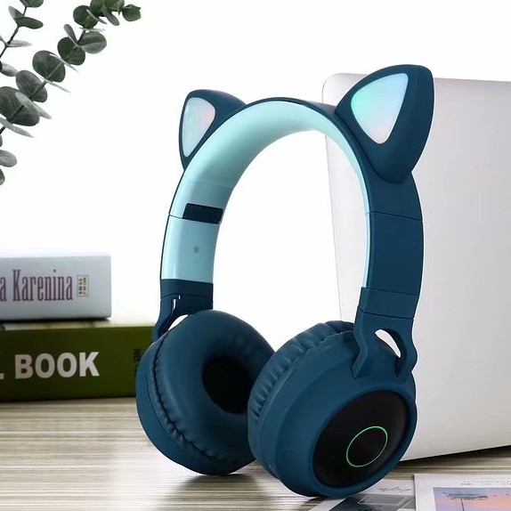 [ MẪU MỚI ] Tai nghe bluetooth tai mèo CAT EAR model BT028C có mic và dây kết nối 3.5, headphone chụp tai bảo hành 1 năm