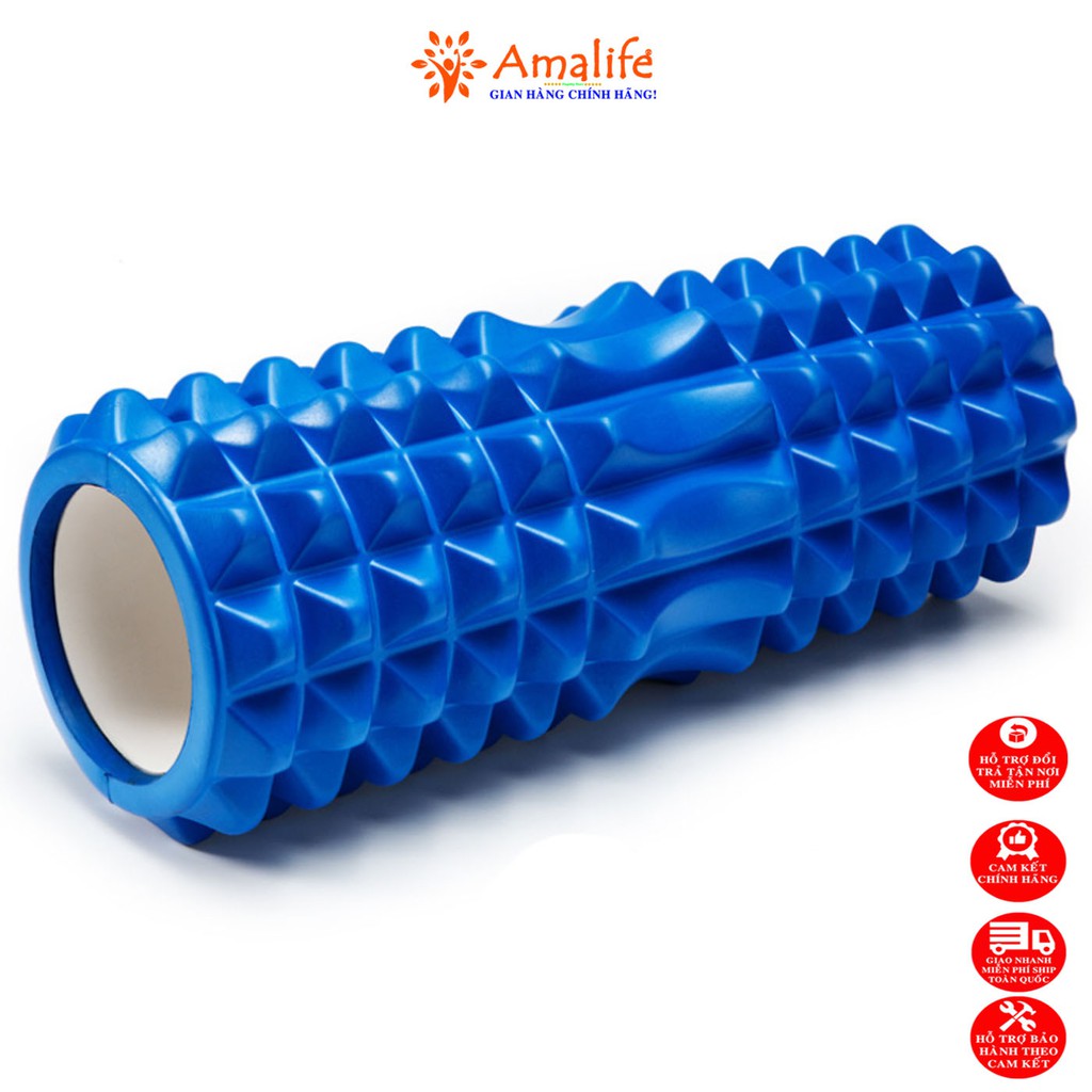 [Shopee Mall - Hàng Cao Cấp] Con Lăn Foam Roller Massage Gai 33cm Dãn Cơ Tập Gym, Yoga, Thể Hình AMALIFE