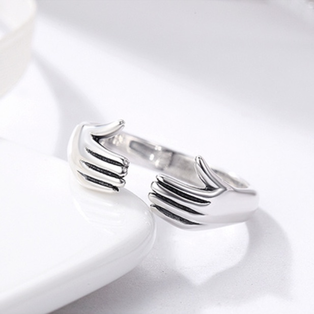 Set 2 nhẫn hở mạ bạc S925 thiết kế đơn giản sáng tạo thời trang