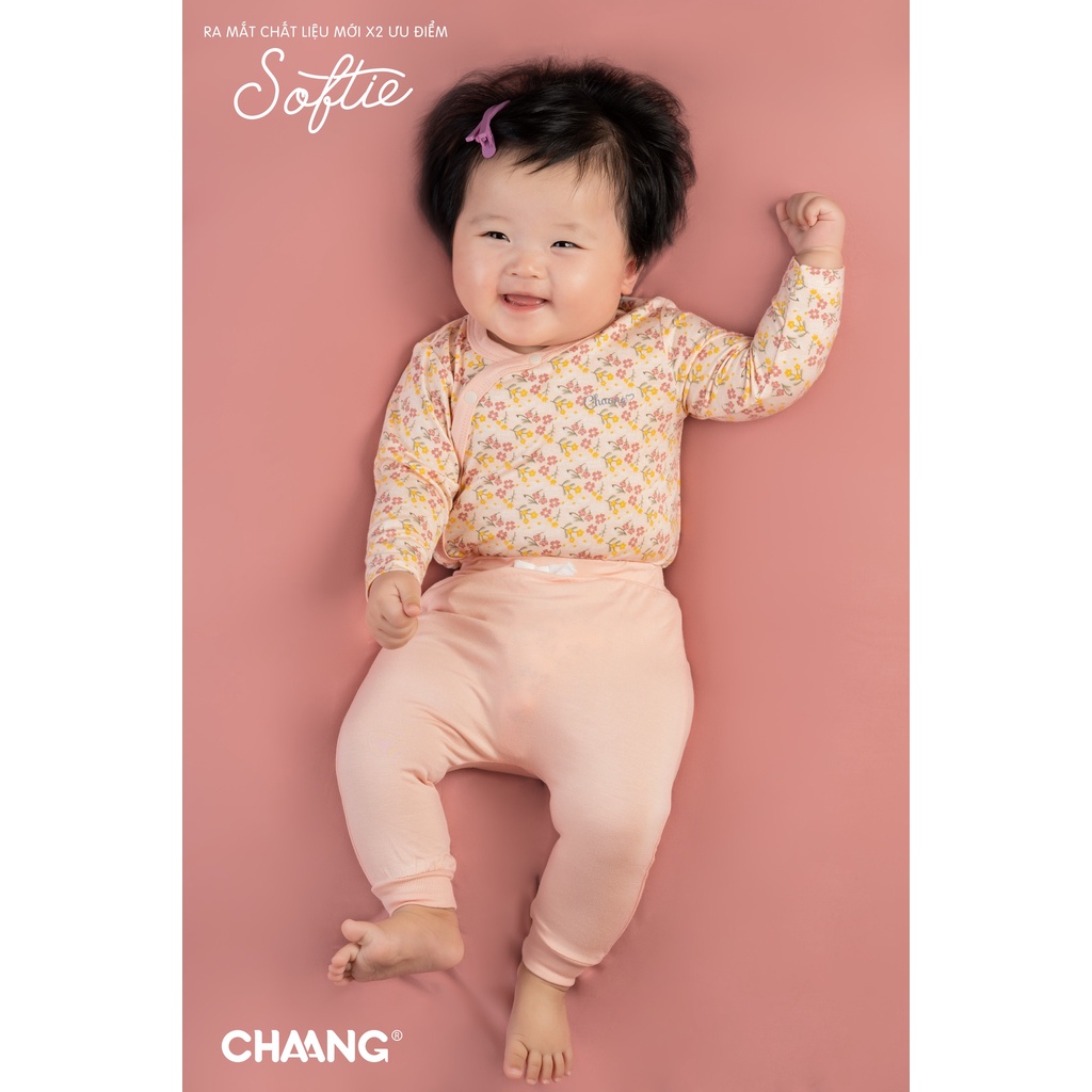 Set 2 quần dài cotton cho bé sơ sinh Chaang park mềm mát thấm hút mồ hôi