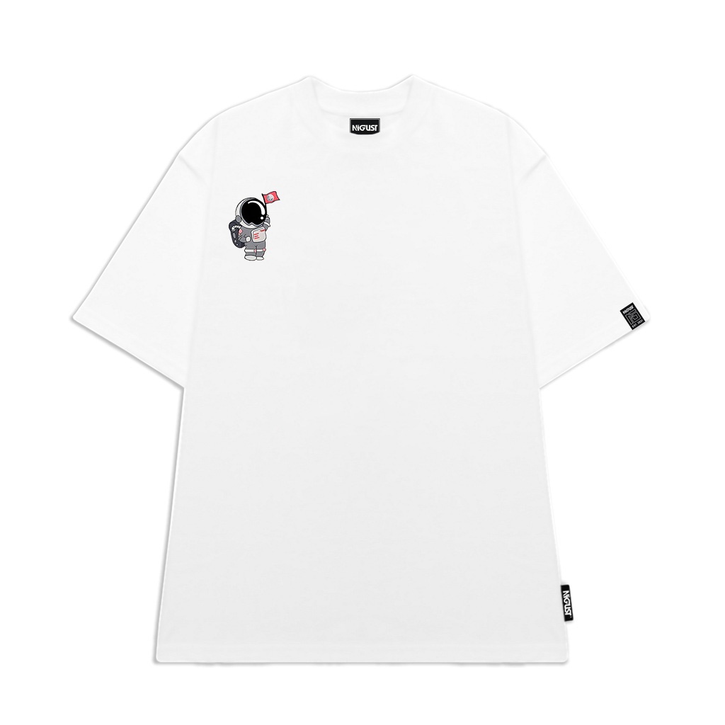 Áo local brand chính hãng Nigust full tag , áo phông đôi phi hành gia NASA nam nữ unisex form rộng đen trắng N124