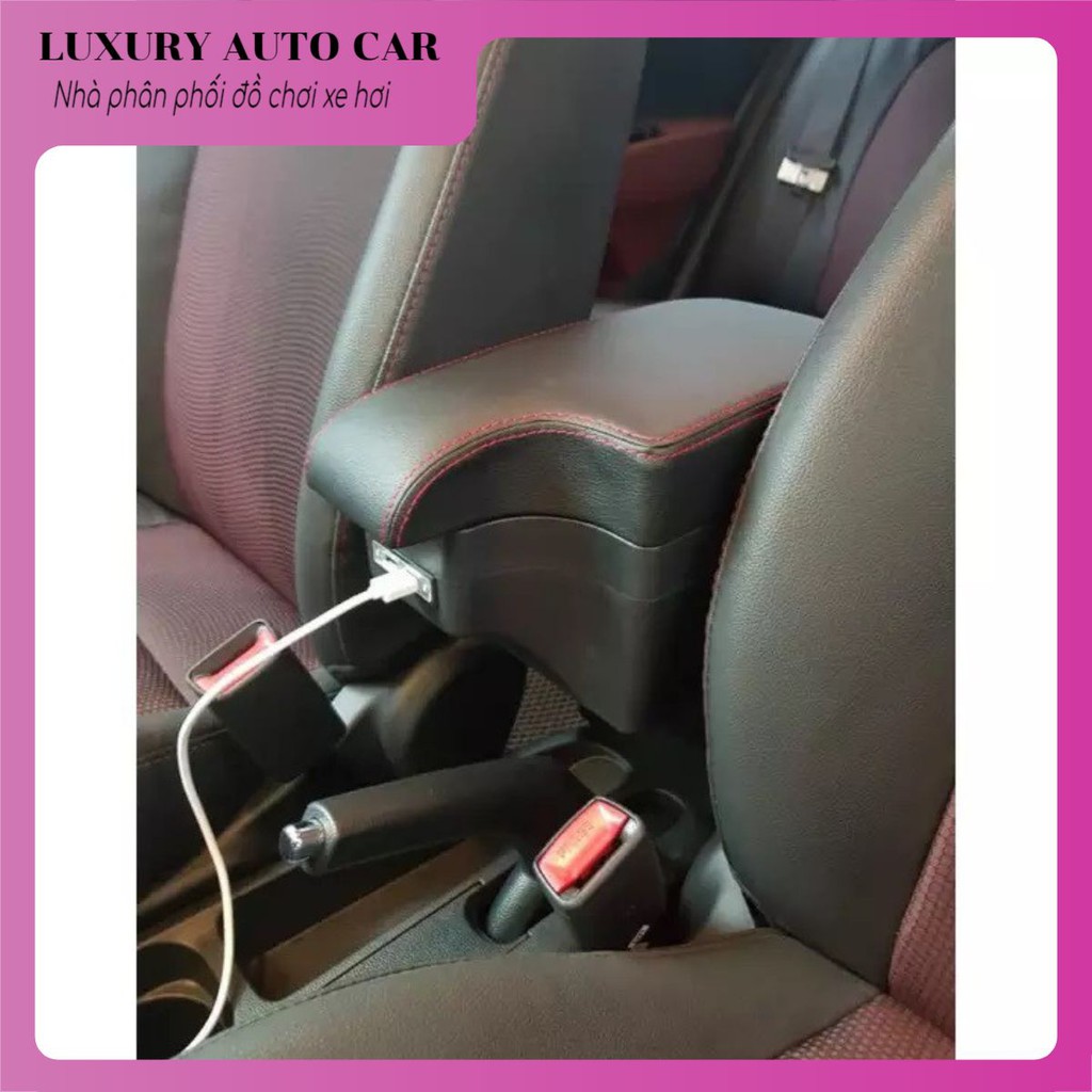 [ KO VƯỚNG PHANH TAY ] Hộp tỳ tay ô tô - HYUNDAI Grand i10 - DÁNG KHUYẾT - 6 CỔNG USB - bệ tỳ tay xe hơi