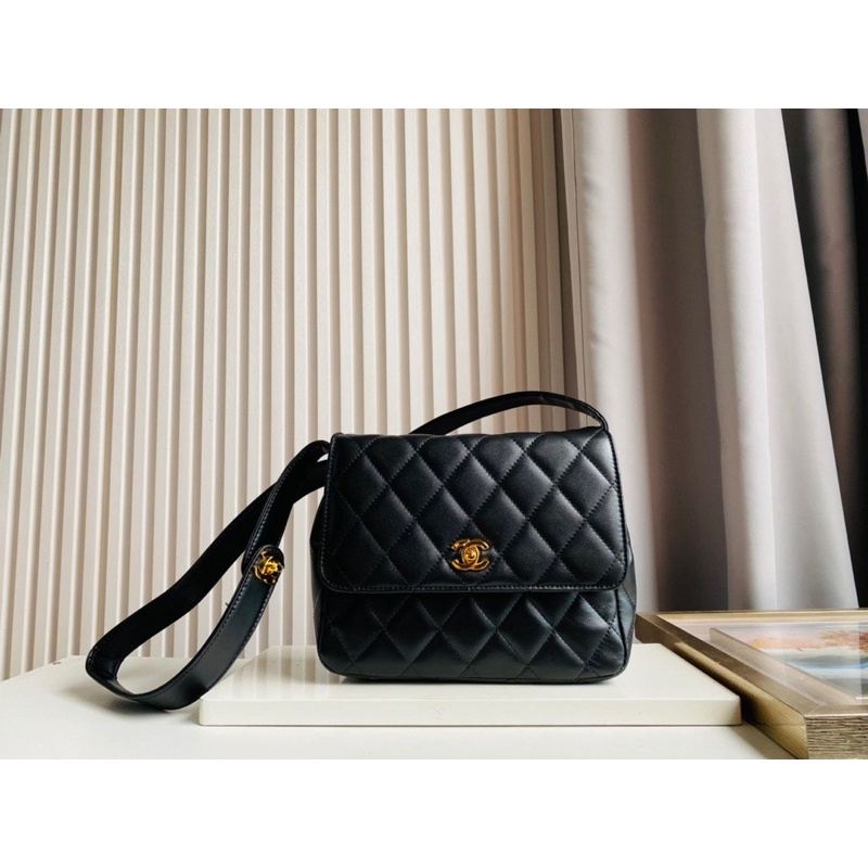 Túi đeo chéo nữ Channel 𝘾𝙝𝙖𝙣𝙚𝙡 CN da thật cao cấp thiết kế vintage size 24