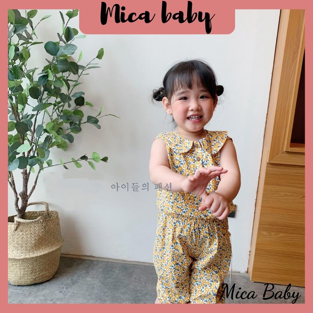 Đồ bộ cotton cho bé cổ sen hoa nhí điệu đà đáng yêu Mica baby QA16