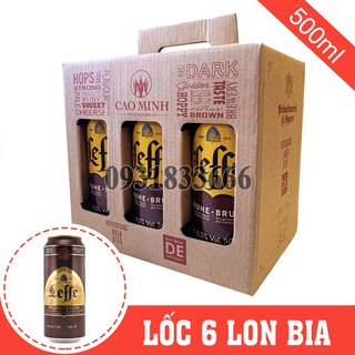 [LỐC 6] Bia Bỉ Leffe Nâu 6,5% Lon 500ml