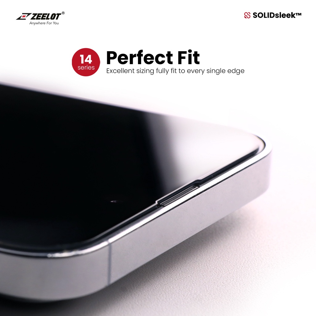 Kính Cường Lực Chống Nhìn Trộm Zeelot SOLIDsleek Dành Cho iPhone 14 Pro Max - 14 Pro -14 Plus/13 Pro Max - 14/13/13 Pro