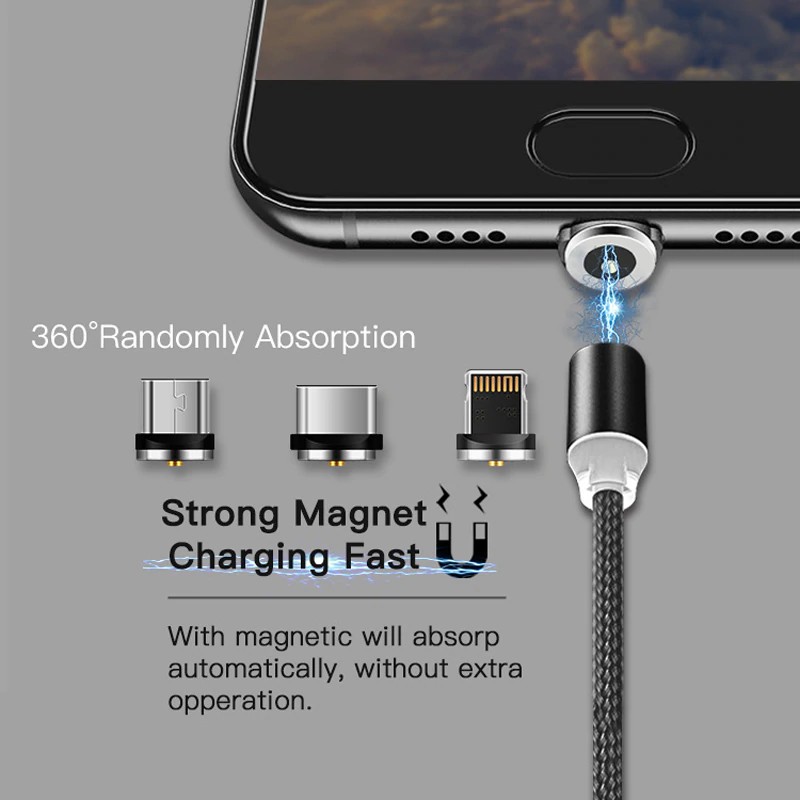 Cáp sạc nam châm dài 2m cổng Micro USB cho điện thoại Android